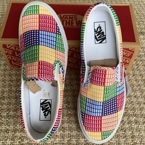 Vans Slip-On Patchwork Checkerboard Multicolor Canvas Sneakers